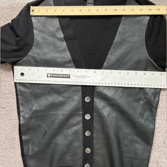 Leather/wool Cardigan  S - Picture 10 of 11